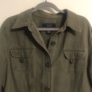 Green button up jacket